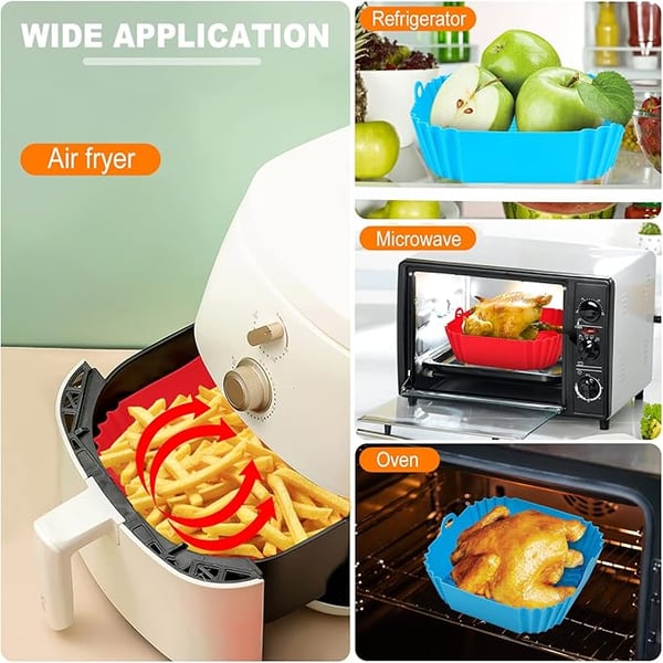 CrispMate – Non Stick Silicone Air Fryer Baking Tray – Pink