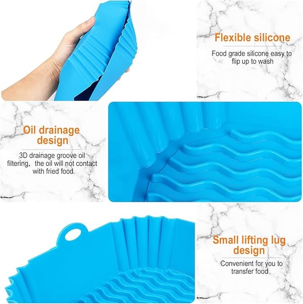 CrispMate – Non Stick Silicone Air Fryer Baking Tray – Mint green