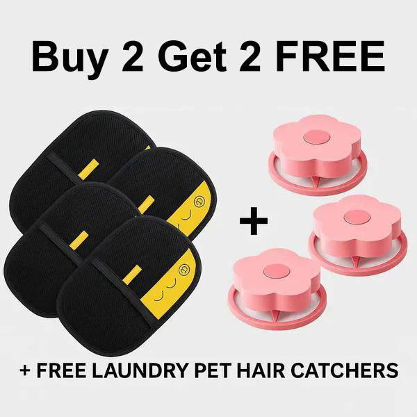 FluffBuster - Electrostatic Pet Hair Removal Tool – Buy 2 Get 2 Free（4 Gloves）+ Free 3-Pack Laundry Hair Catchers