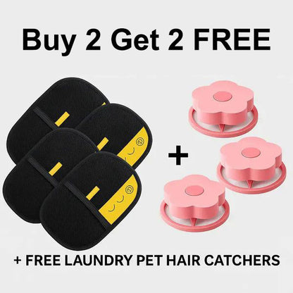 FluffBuster - Electrostatic Pet Hair Removal Tool – Buy 2 Get 2 Free（4 Gloves）+ Free 3-Pack Laundry Hair Catchers